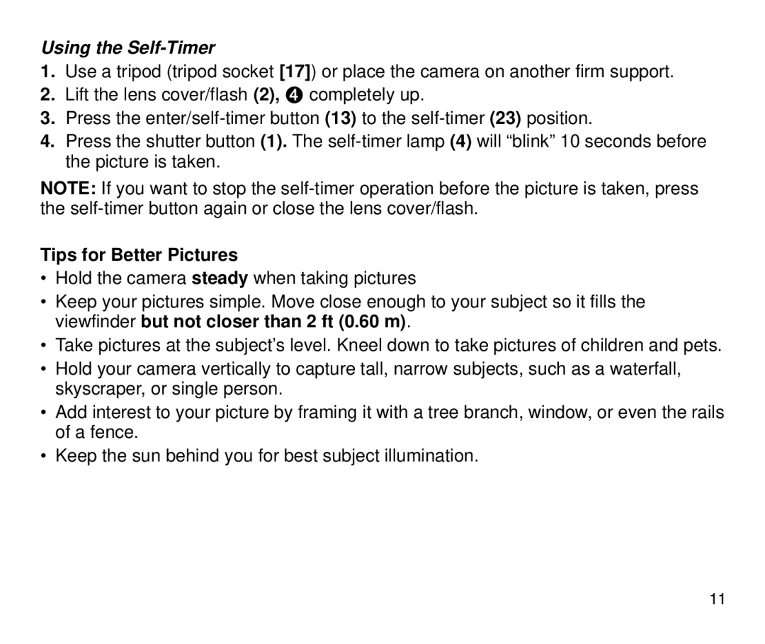 Kodak 3800ix, 3700ix manual Using the Self-Timer, Tips for Better Pictures 