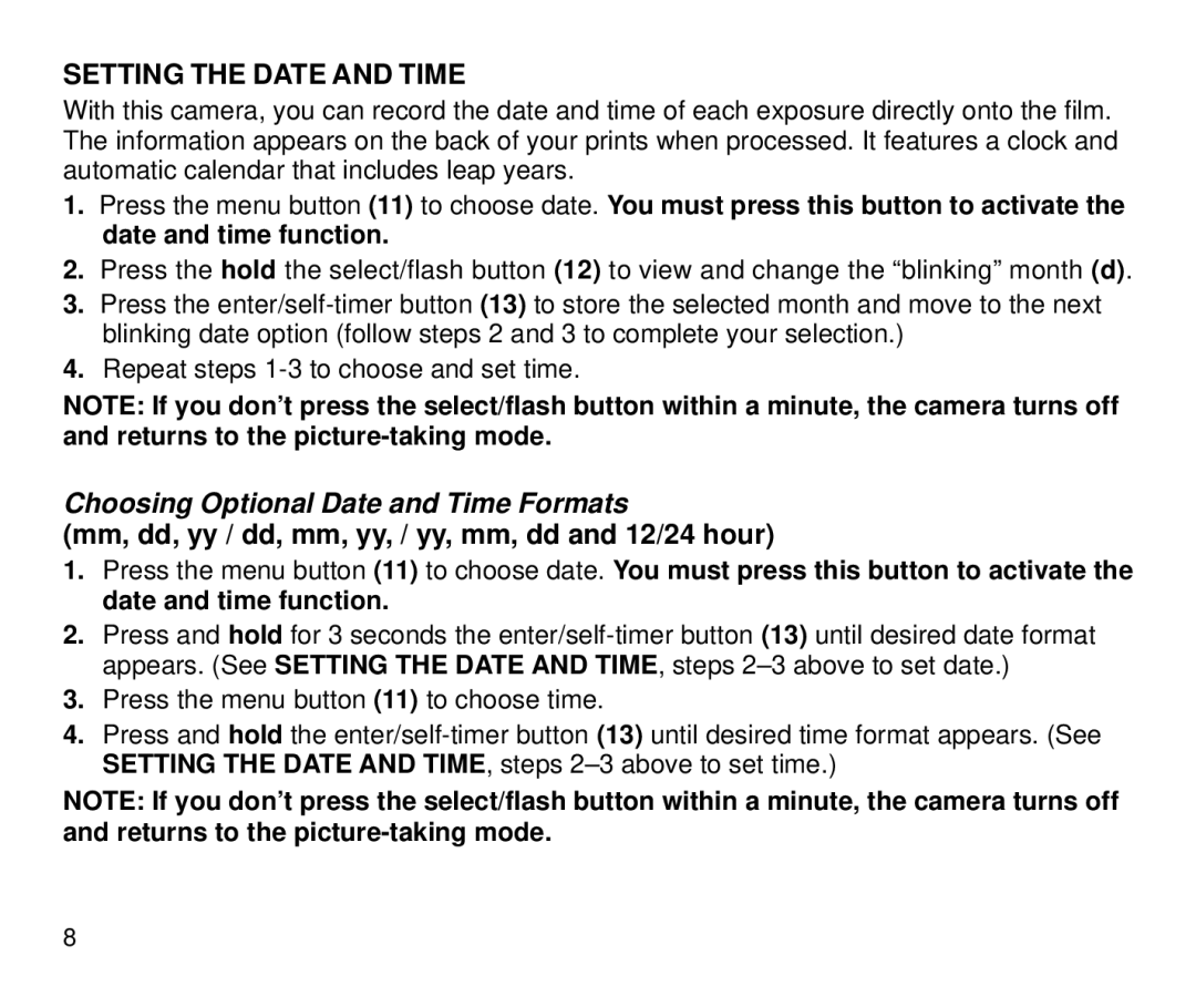 Kodak 3700ix, 3800ix manual Setting the Date and Time, Choosing Optional Date and Time Formats 