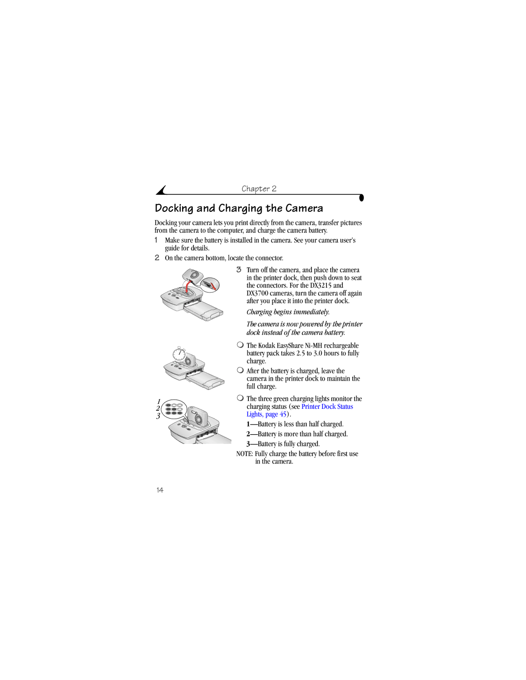 Kodak 4000 manual Docking and Charging the Camera 