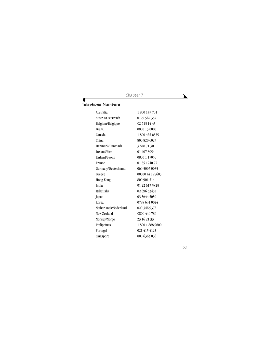 Kodak 4000 manual Telephone Numbers 