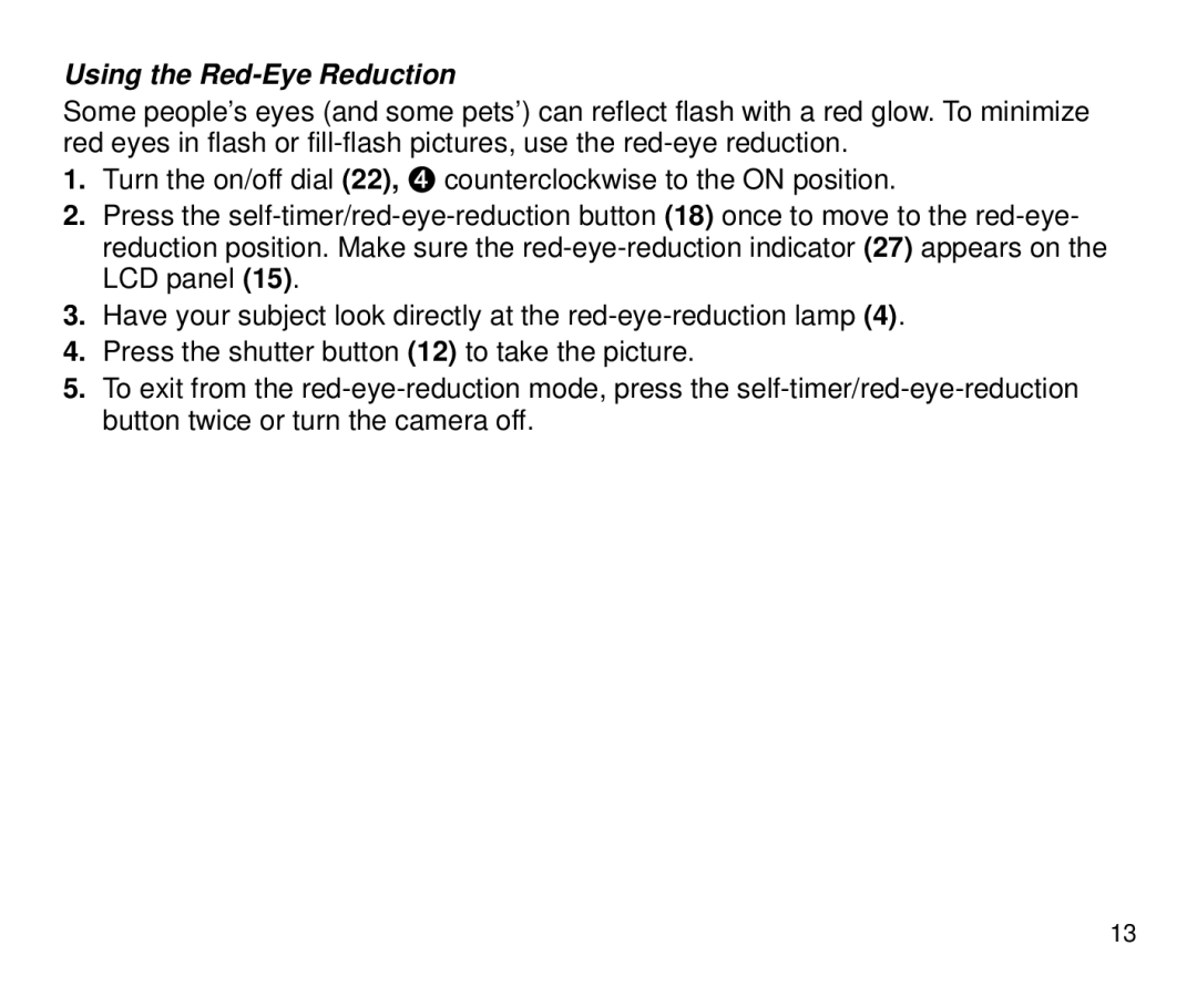 Kodak 4100ix manual Using the Red-Eye Reduction 