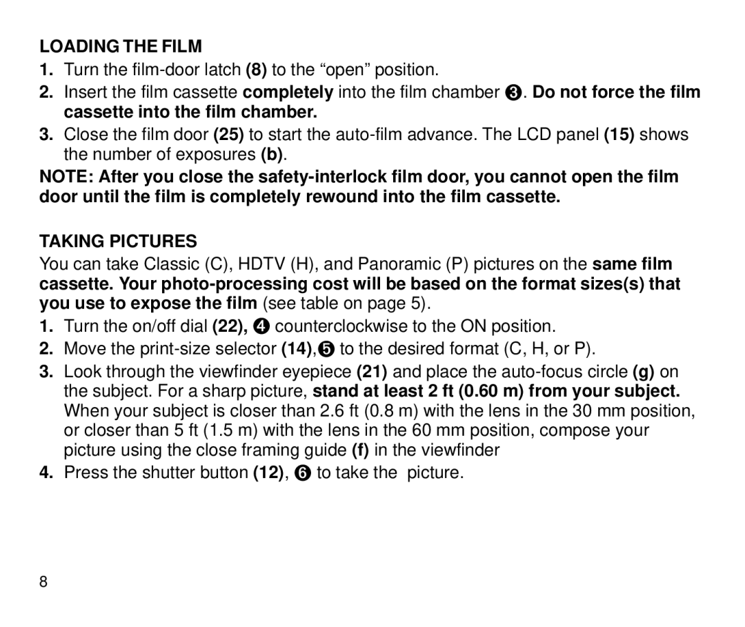 Kodak 4100ix manual Loading the Film, Taking Pictures 