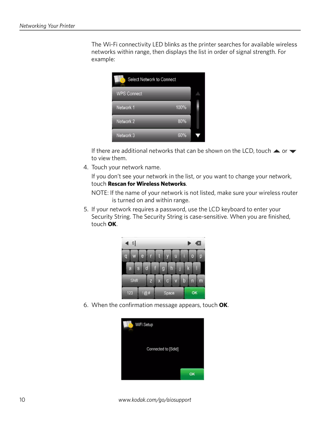 Kodak 4.2 manual Networking Your Printer 