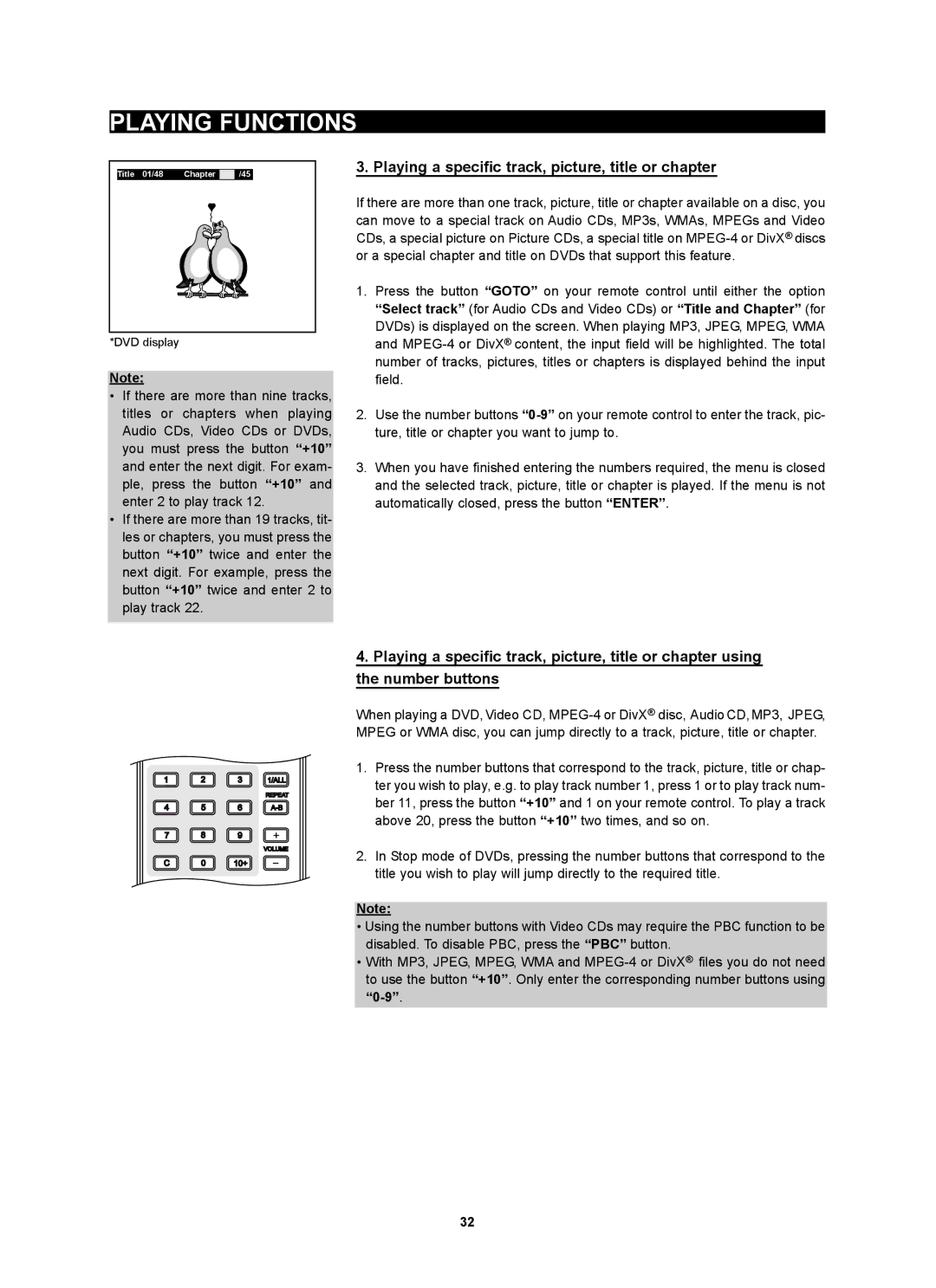 Kodak 4620 user manual Playing a specific track, picture, title or chapter 