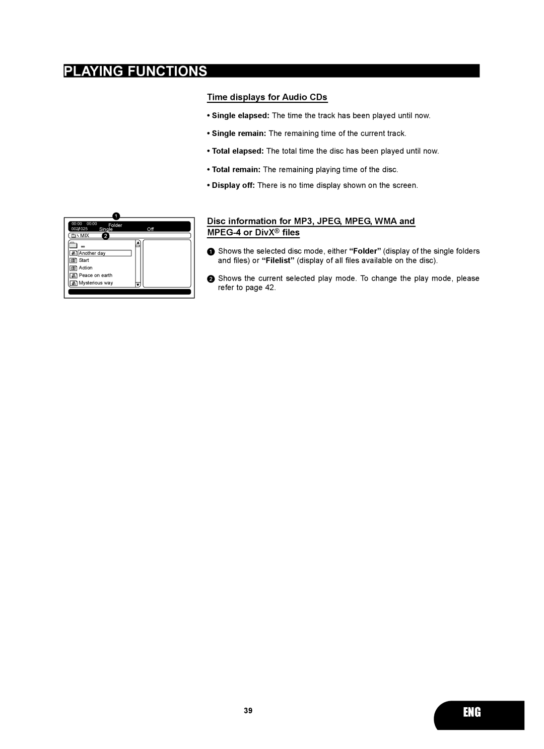 Kodak 4620 user manual Time displays for Audio CDs 