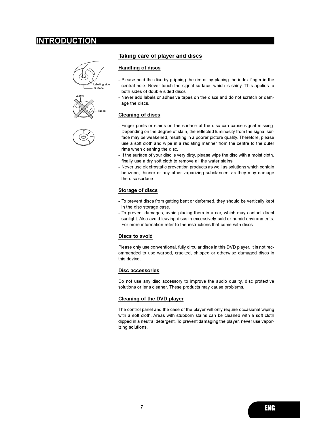 Kodak 4620 user manual Taking care of player and discs 