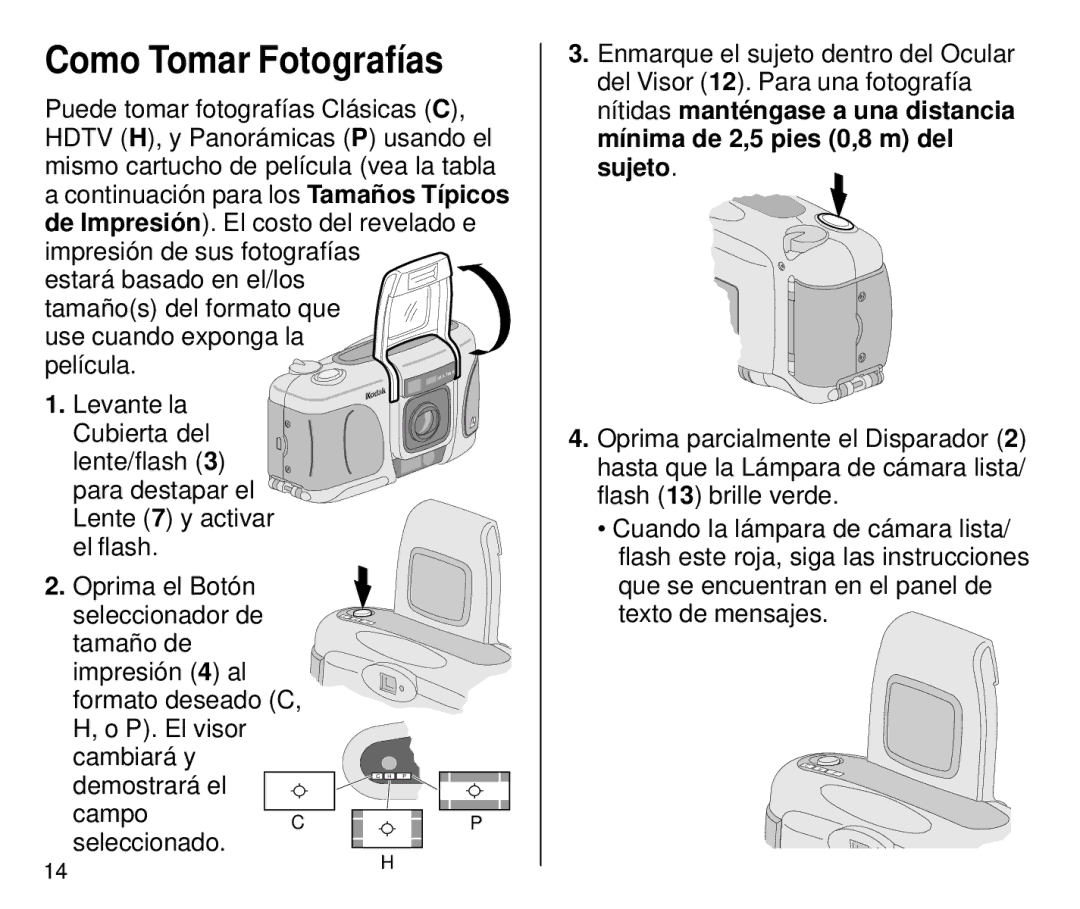 Kodak 4700 ix, 4800IX ZOOM manual Como Tomar Fotografías 