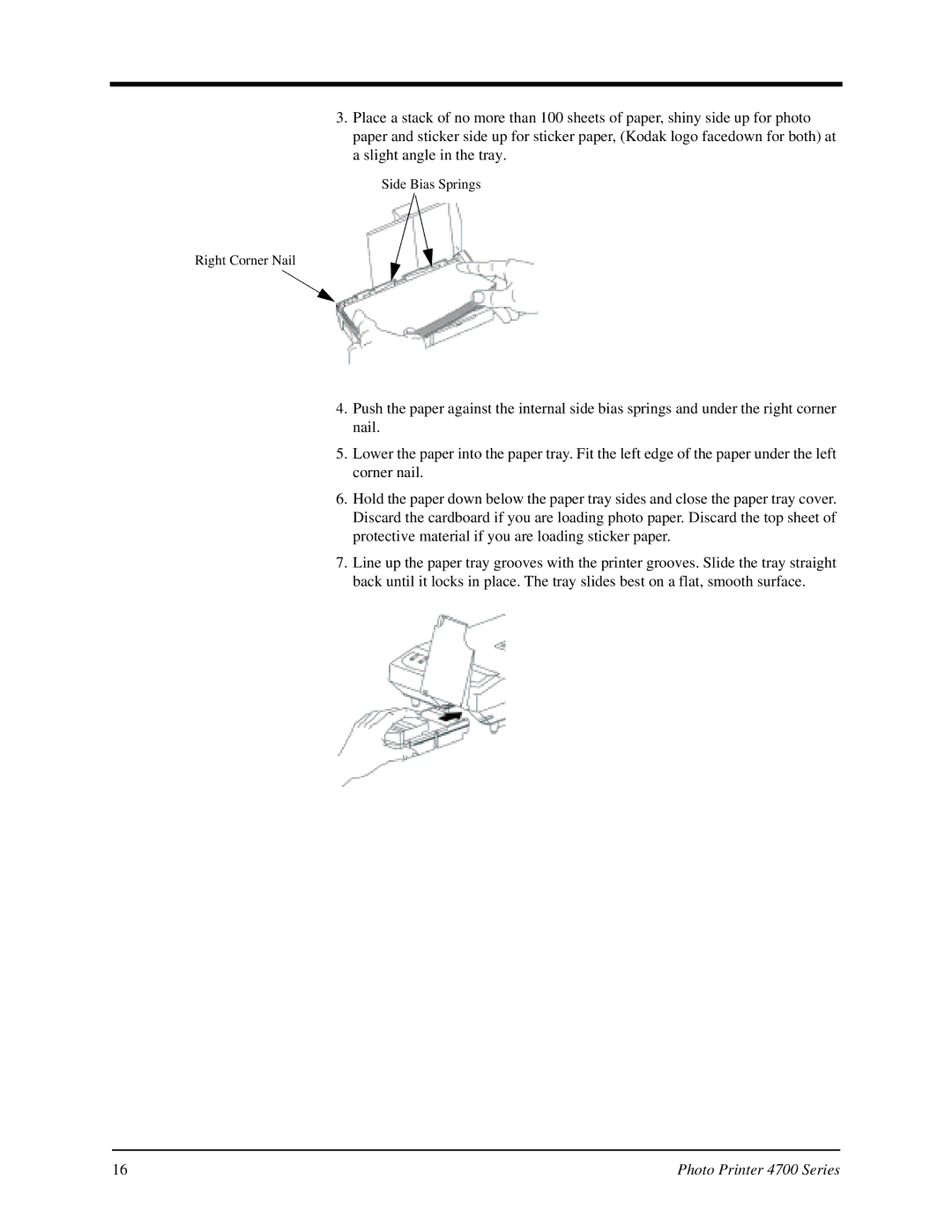 Kodak 4700 manual Side Bias Springs Right Corner Nail 