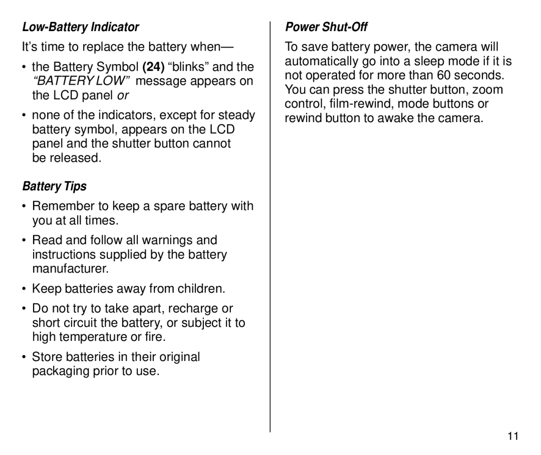 Kodak 4800ix, 4700ix manual Low-Battery Indicator, Battery Tips, Power Shut-Off 