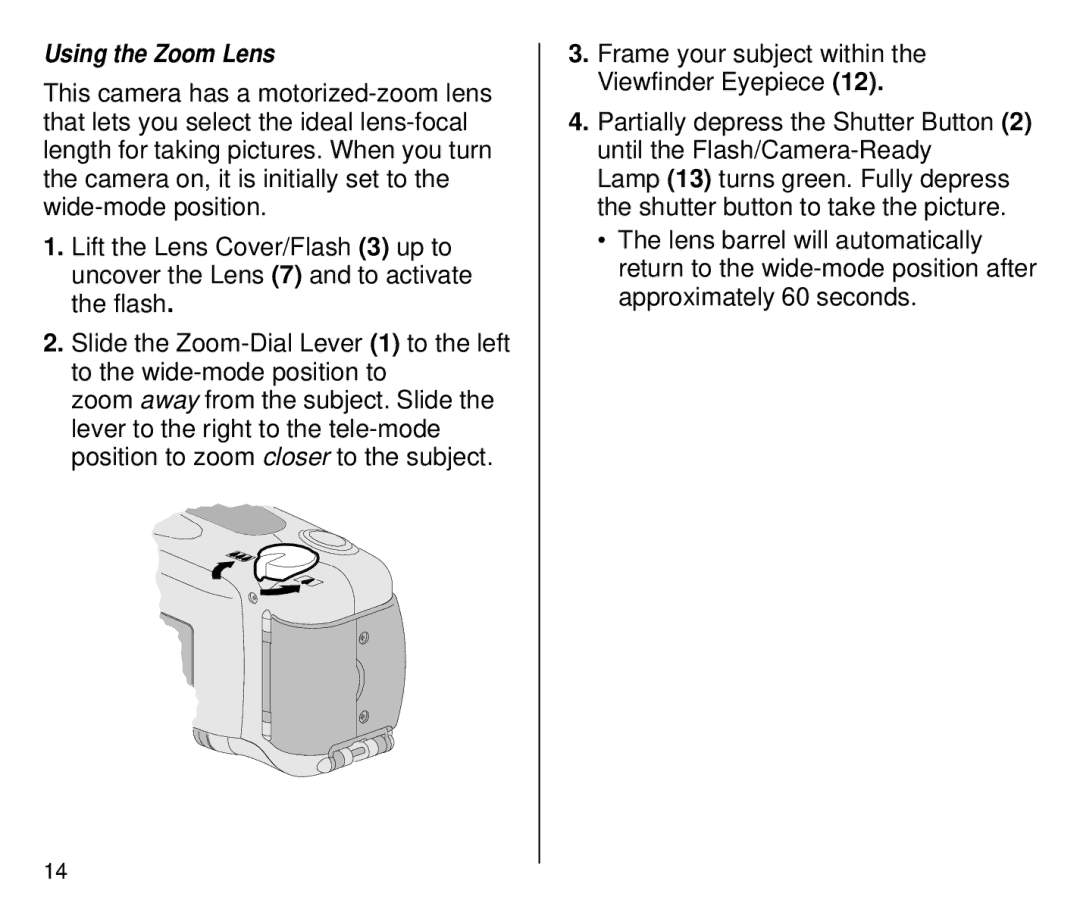 Kodak 4700ix, 4800ix manual Using the Zoom Lens 