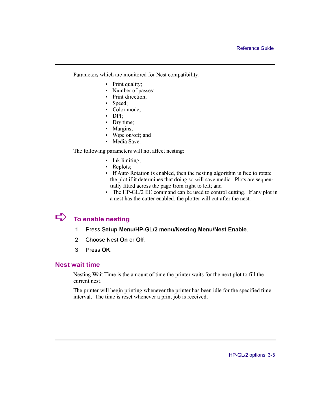 Kodak 4800 manual To enable nesting, Nest wait time 