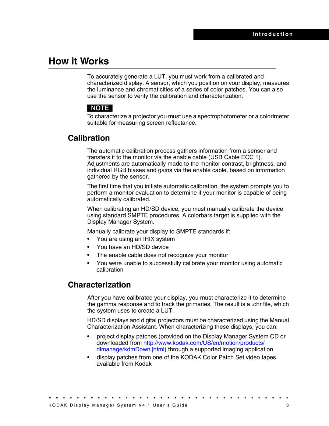 Kodak 4F3882 manual How it Works, Calibration, Characterization 