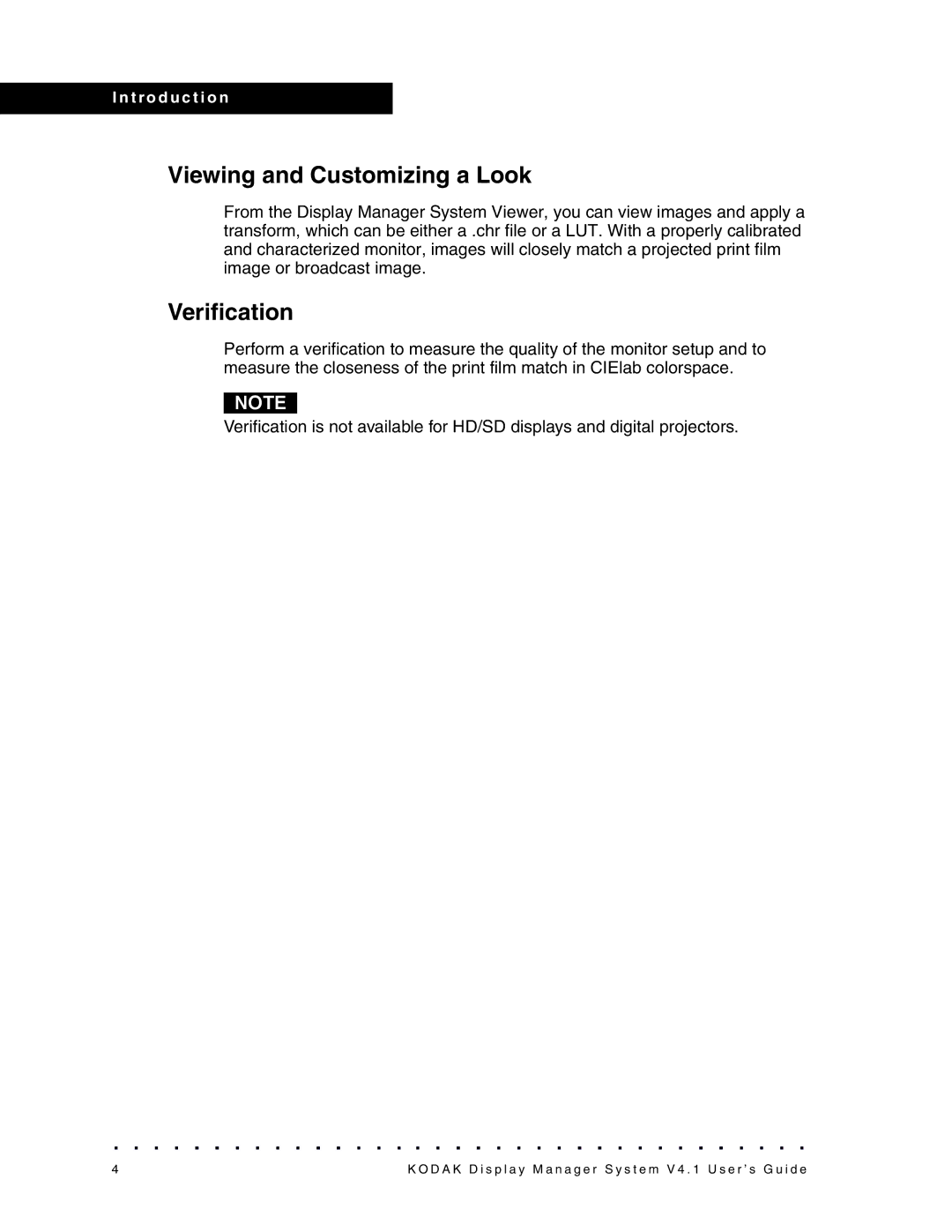 Kodak 4F3882 manual Viewing and Customizing a Look, Verification 