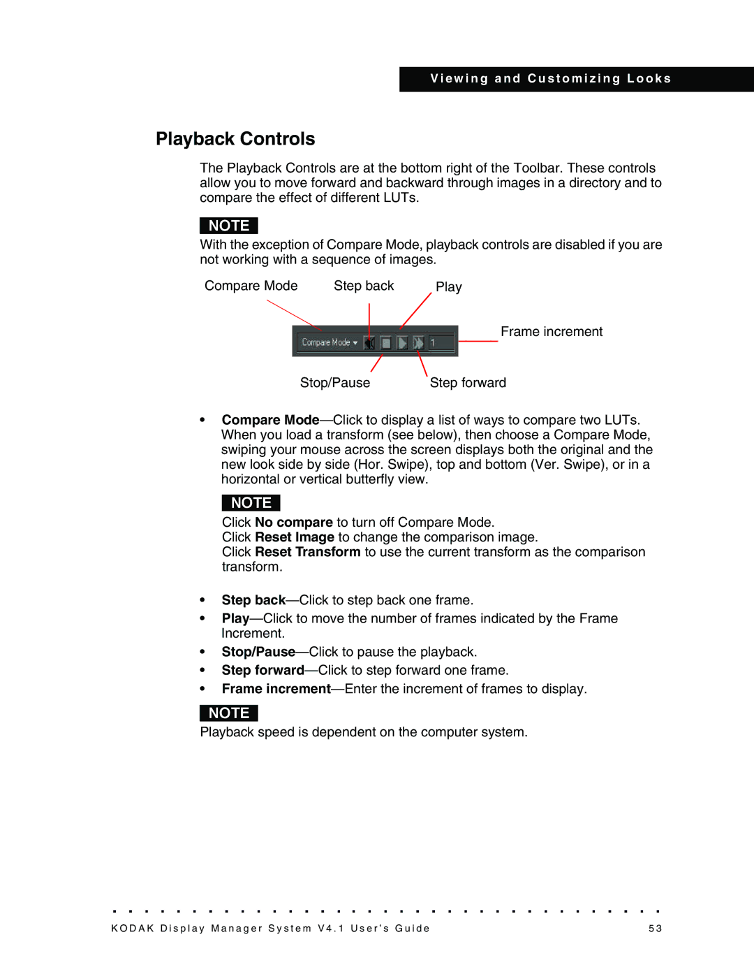 Kodak 4F3882 manual Playback Controls 