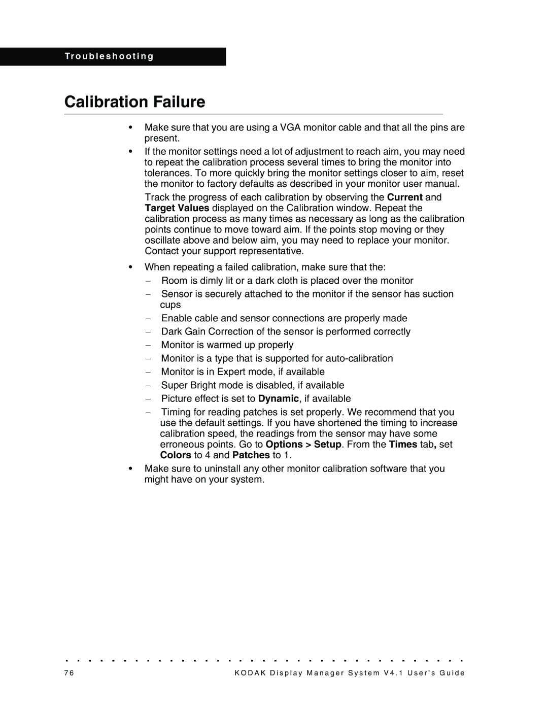 Kodak 4F3882 manual Calibration Failure 