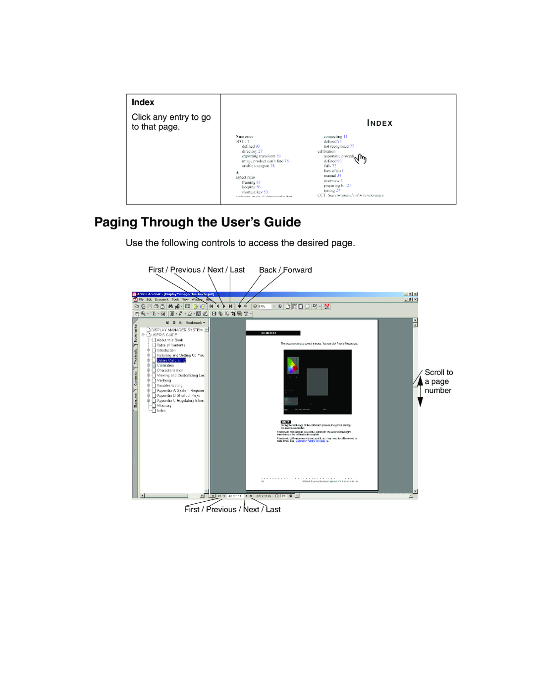 Kodak 4F3882 manual Paging Through the User’s Guide 