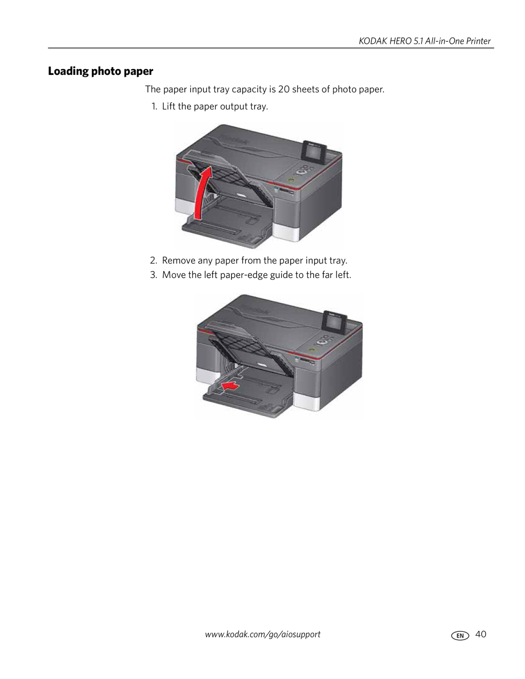 Kodak 5.1 manual Loading photo paper 