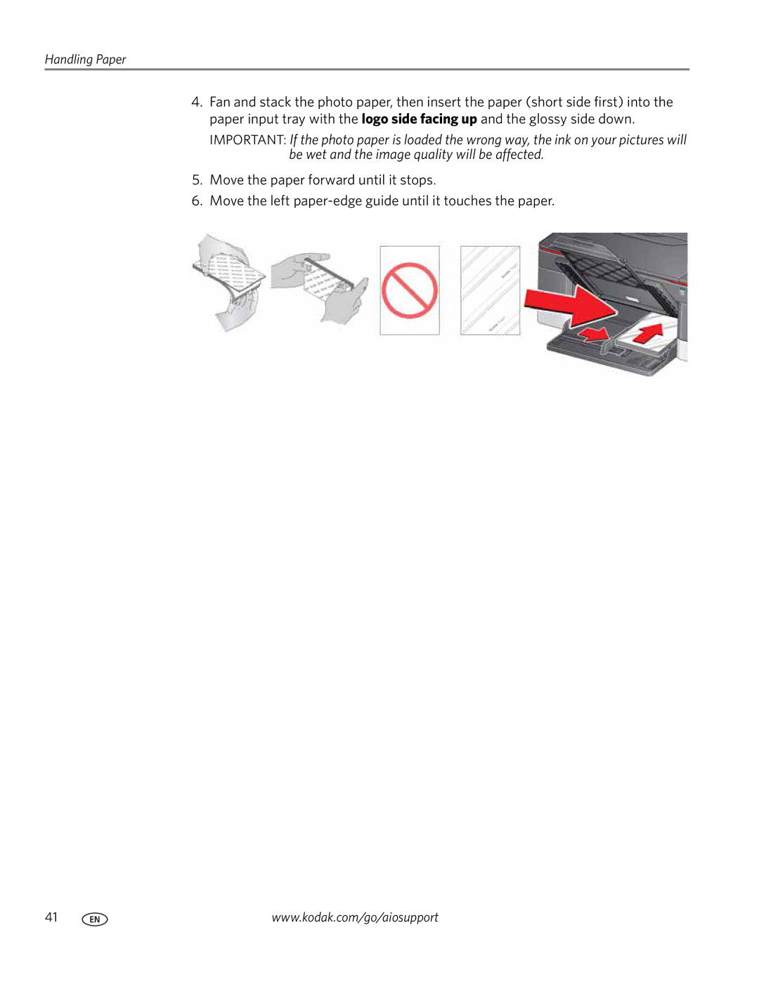 Kodak 5.1 manual Handling Paper 