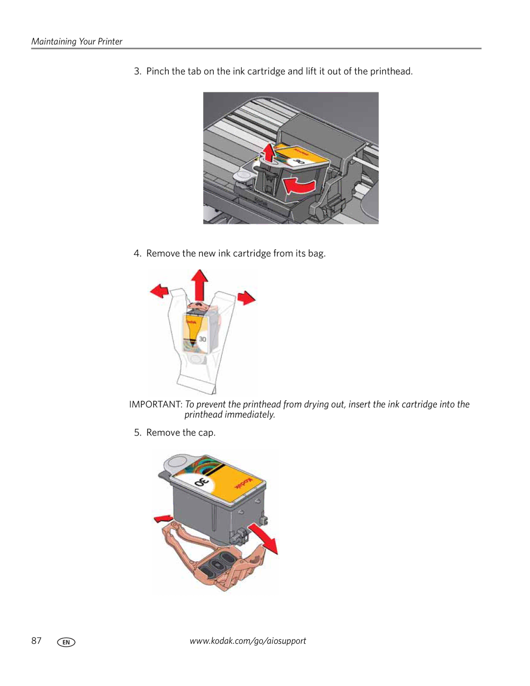 Kodak 5.1 manual Remove the cap 