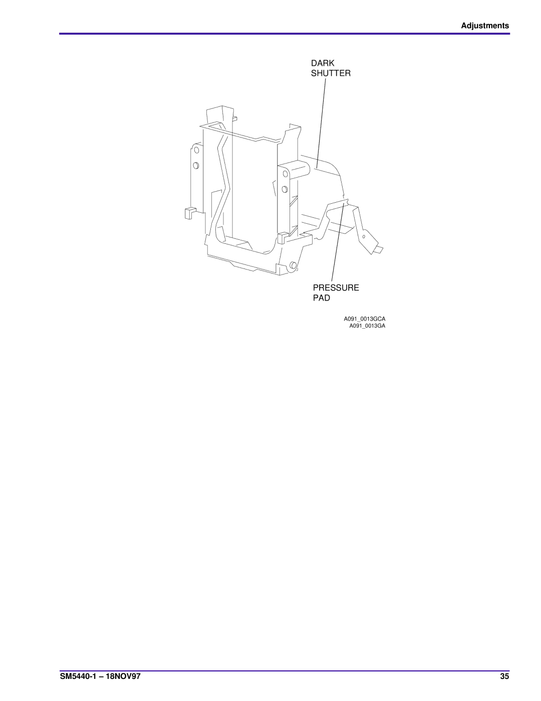 Kodak 4200-J, 4400, 4200-KK, 5600-KK, 4600-KK, 5600-J service manual Dark Shutter Pressure PAD 