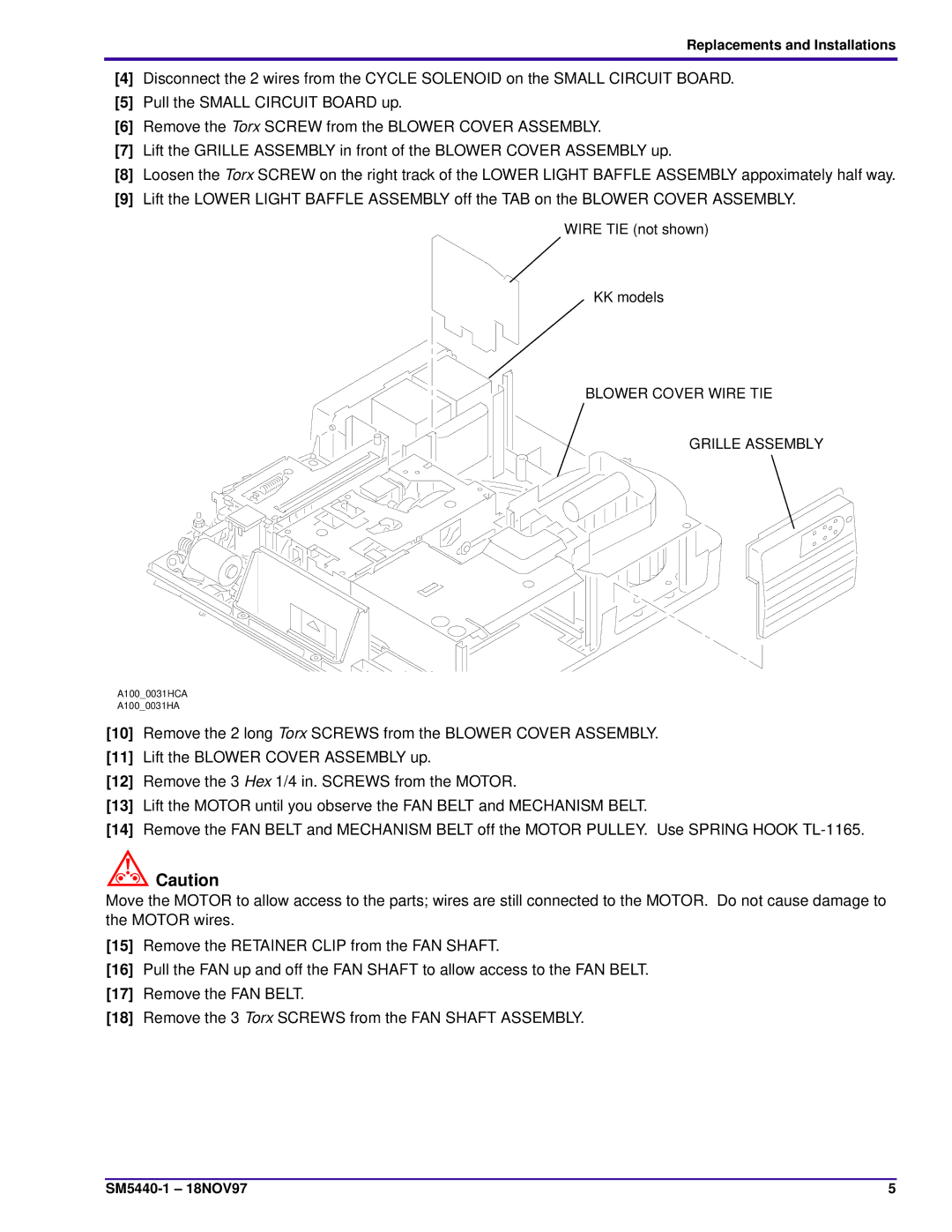 Kodak 4400, 4200-KK, 5600-KK, 4600-KK, 5600-J, 4200-J service manual Replacements and Installations 