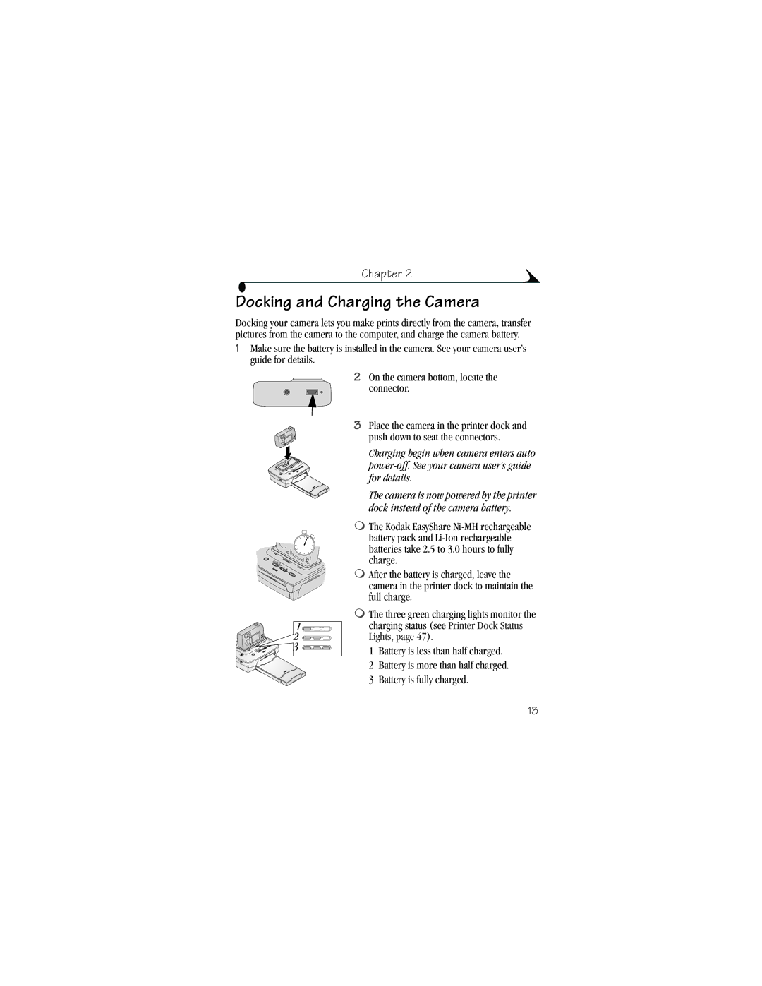 Kodak 6000 manual Docking and Charging the Camera 
