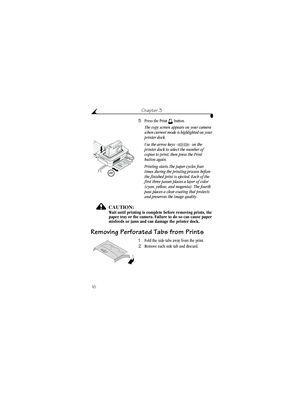 Kodak 6000 manual Removing Perforated Tabs from Prints 