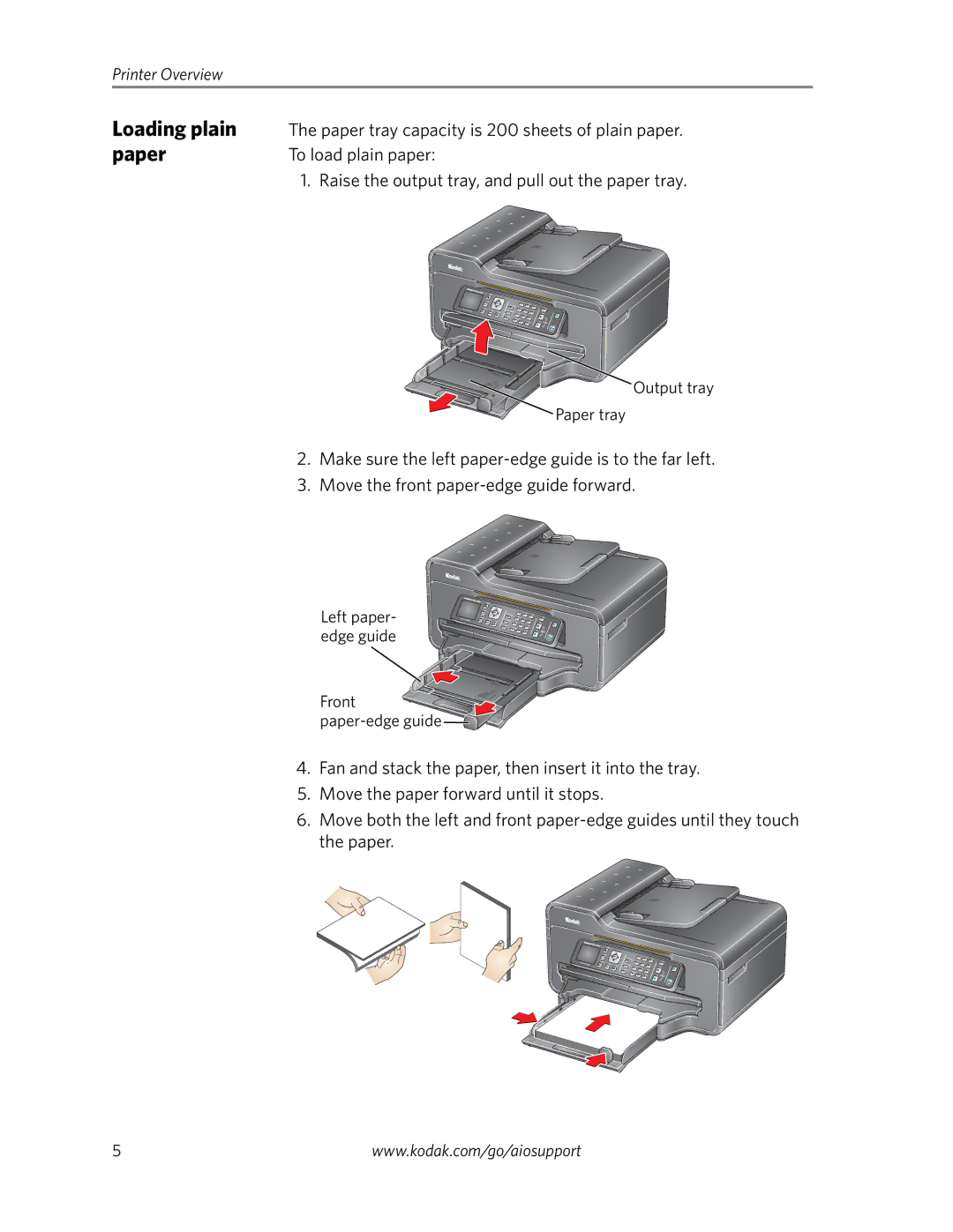 Kodak 6100 Series manual Loading plain paper 