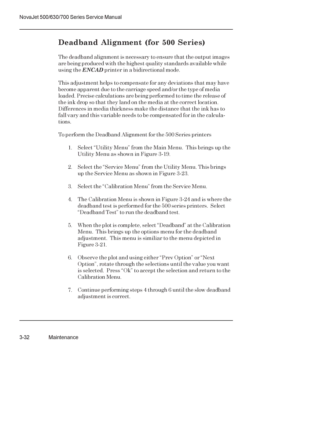 Kodak 700, 630 service manual Deadband Alignment for 500 Series 