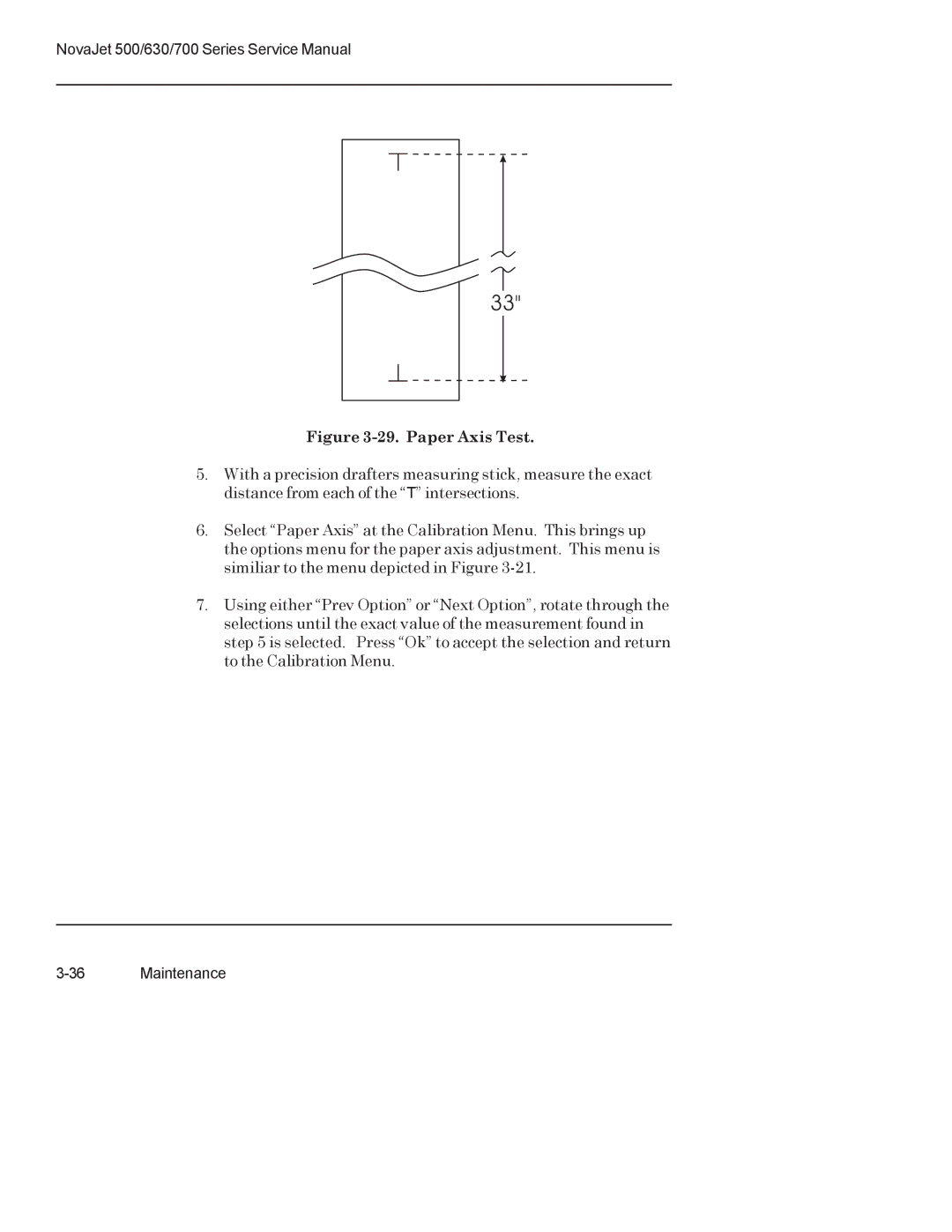 Kodak 630, 500, 700 service manual Paper Axis Test 