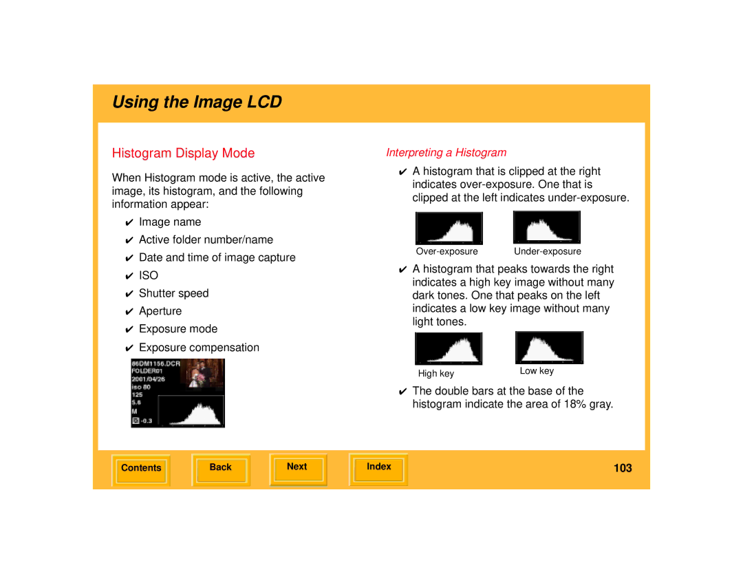 Kodak 645 manual Histogram Display Mode, Interpreting a Histogram 