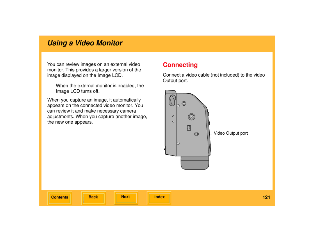 Kodak 645 manual Using a Video Monitor, Connecting 