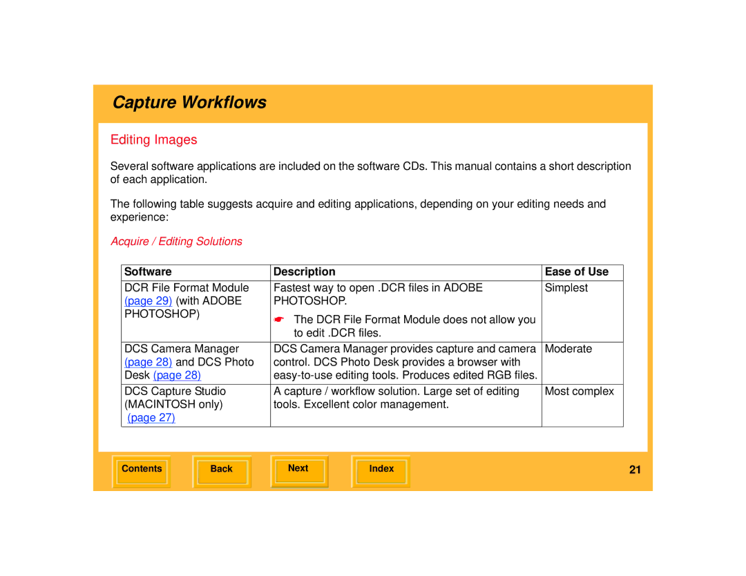 Kodak 645 manual Editing Images, Acquire / Editing Solutions 