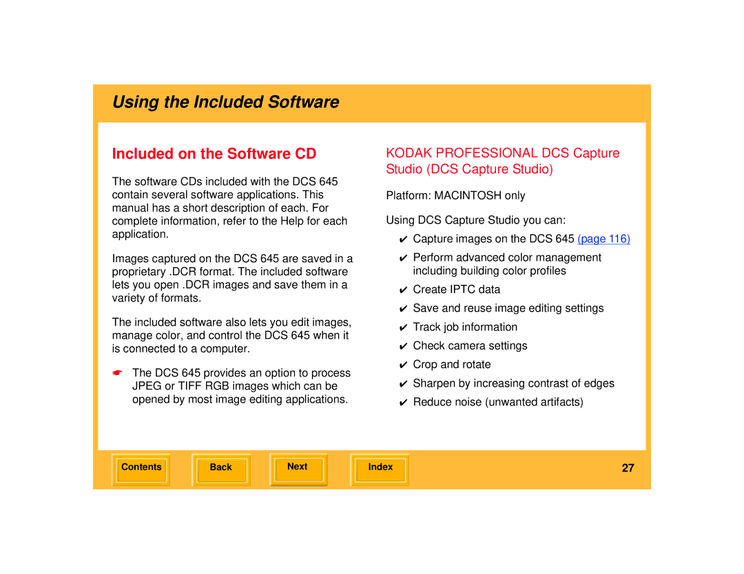 Kodak 645 manual Using the Included Software, Included on the Software CD 