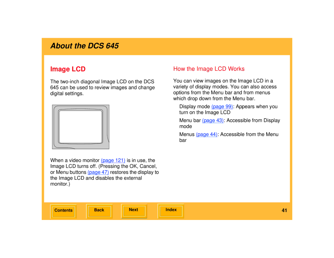 Kodak 645 manual How the Image LCD Works 