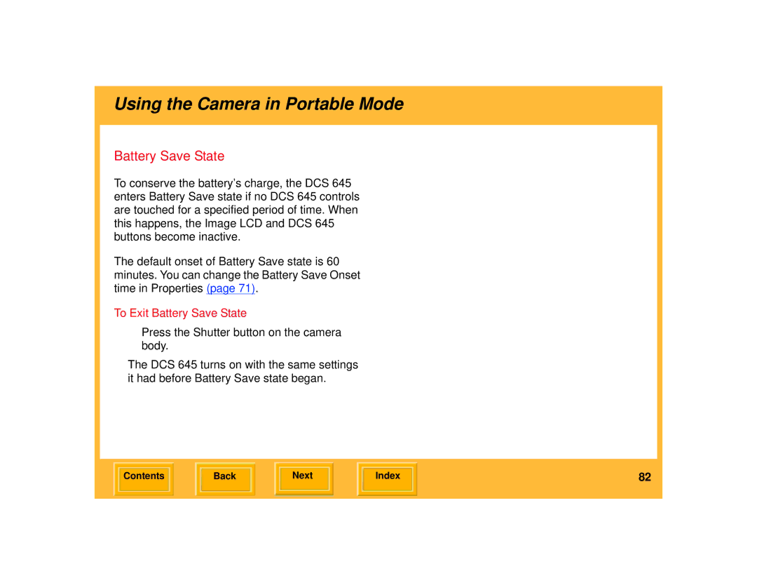 Kodak 645 manual To Exit Battery Save State 