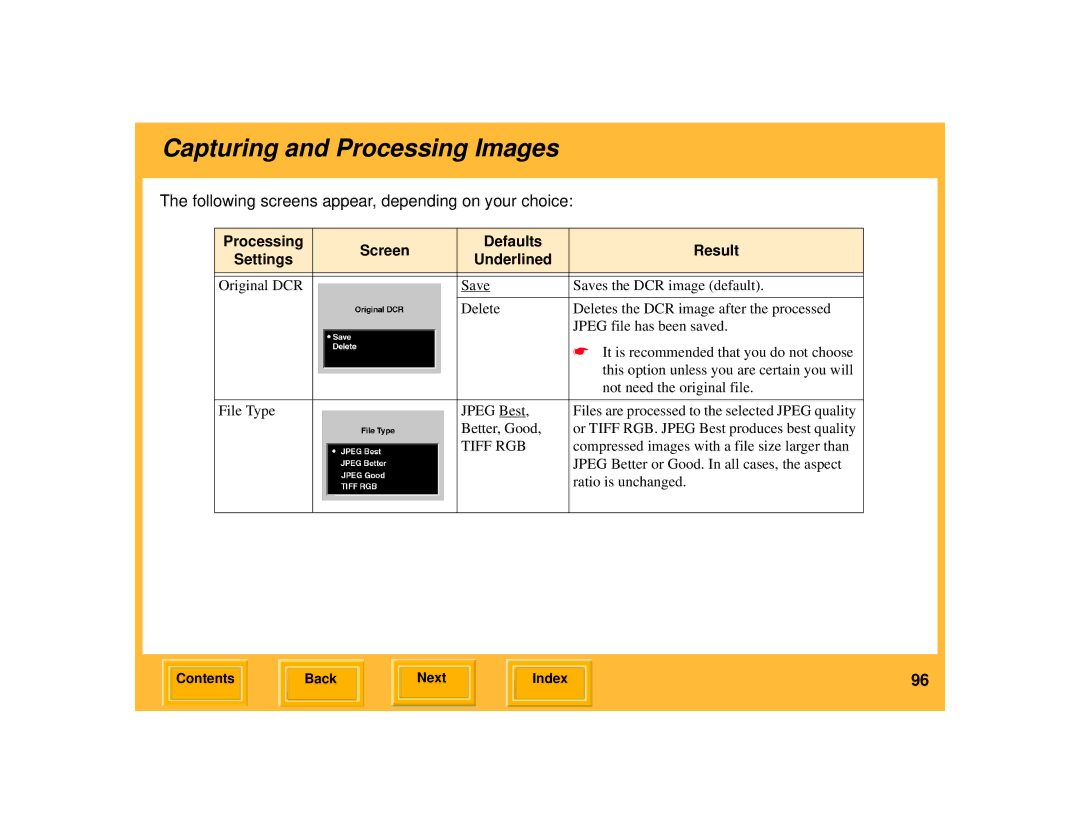 Kodak 645 manual Following screens appear, depending on your choice 