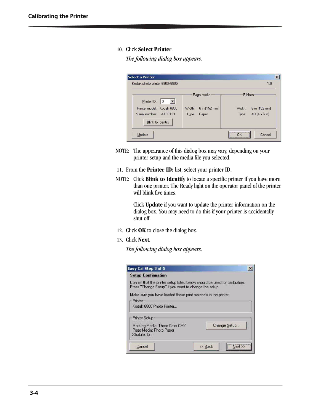 Kodak 6800 manual Click Select Printer 