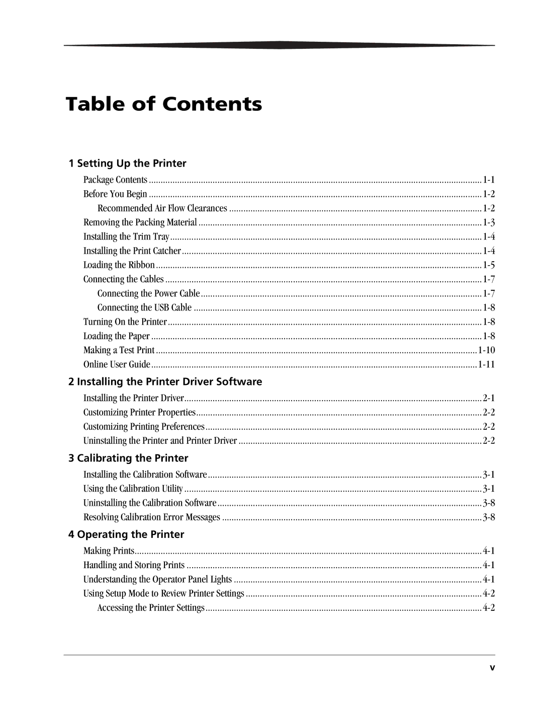 Kodak 6800 manual Table of Contents 