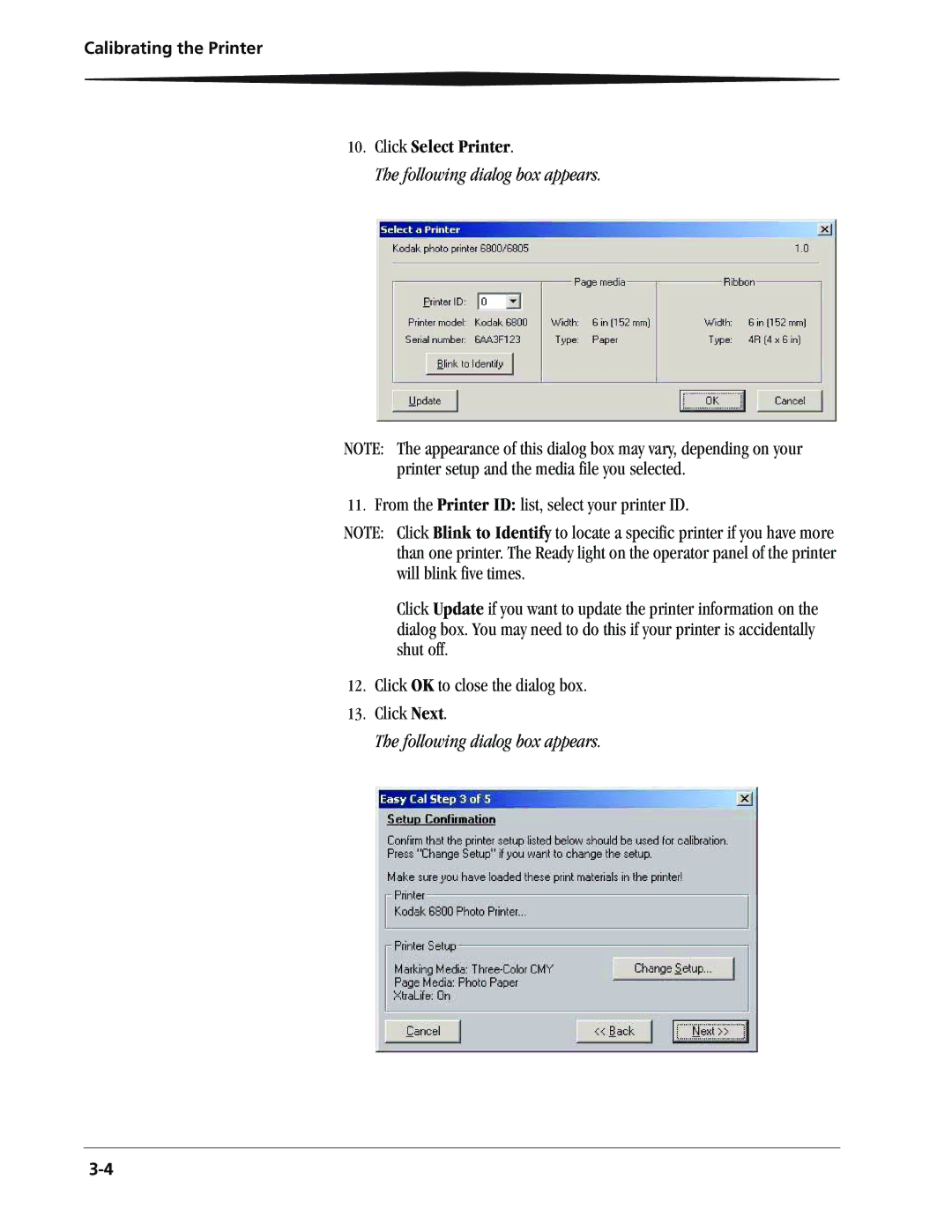 Kodak 6805 manual Click Select Printer 