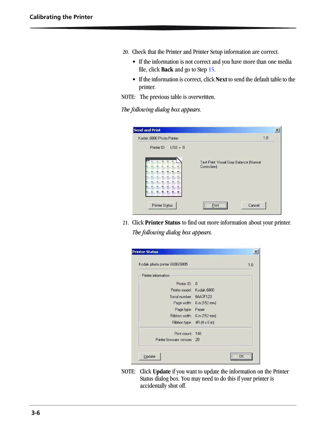 Kodak 6805 manual Following dialog box appears 