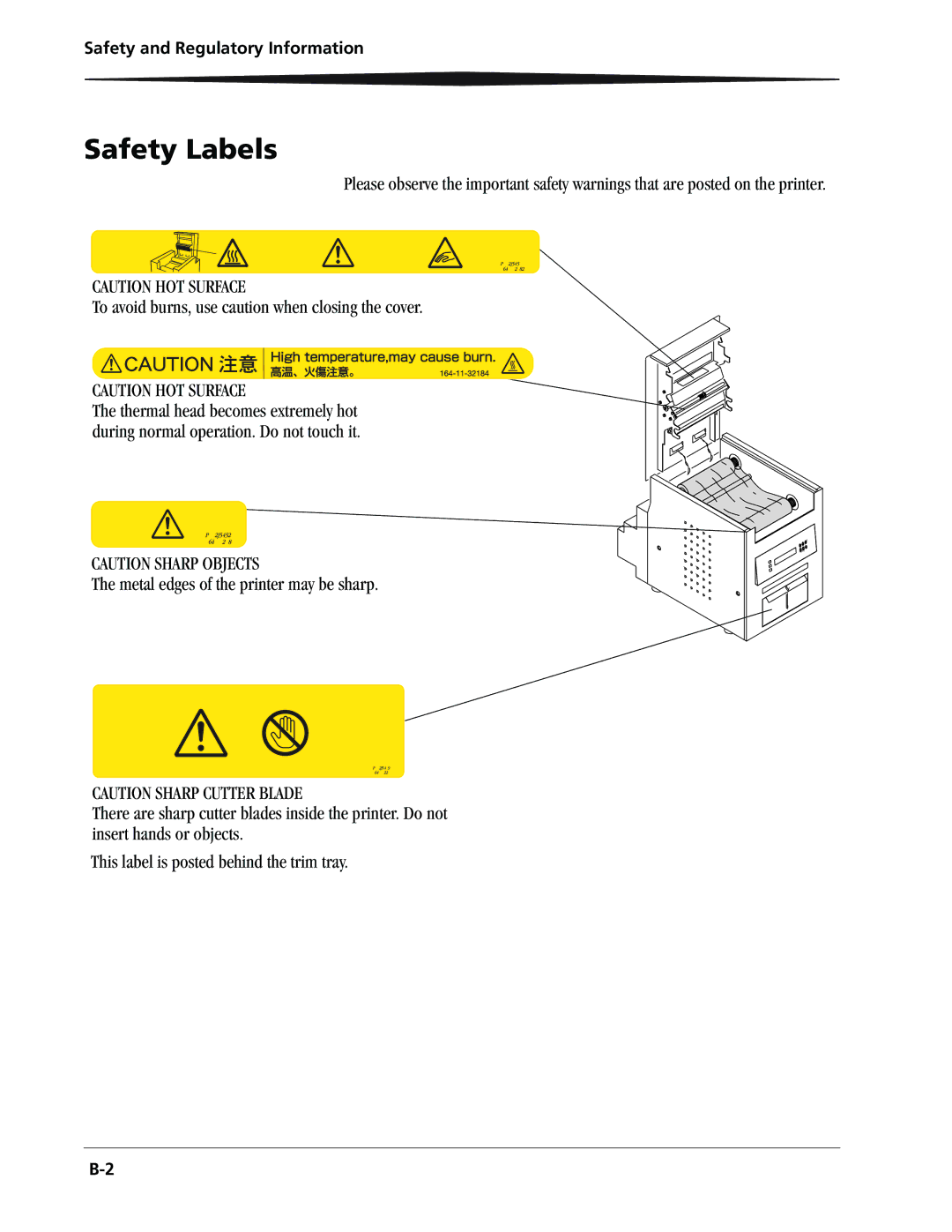 Kodak 6805 manual Safety Labels 