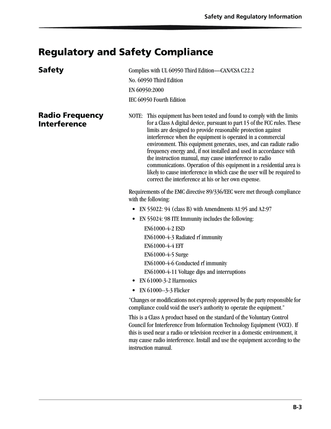 Kodak 6805 manual Regulatory and Safety Compliance, Safety Radio Frequency Interference 