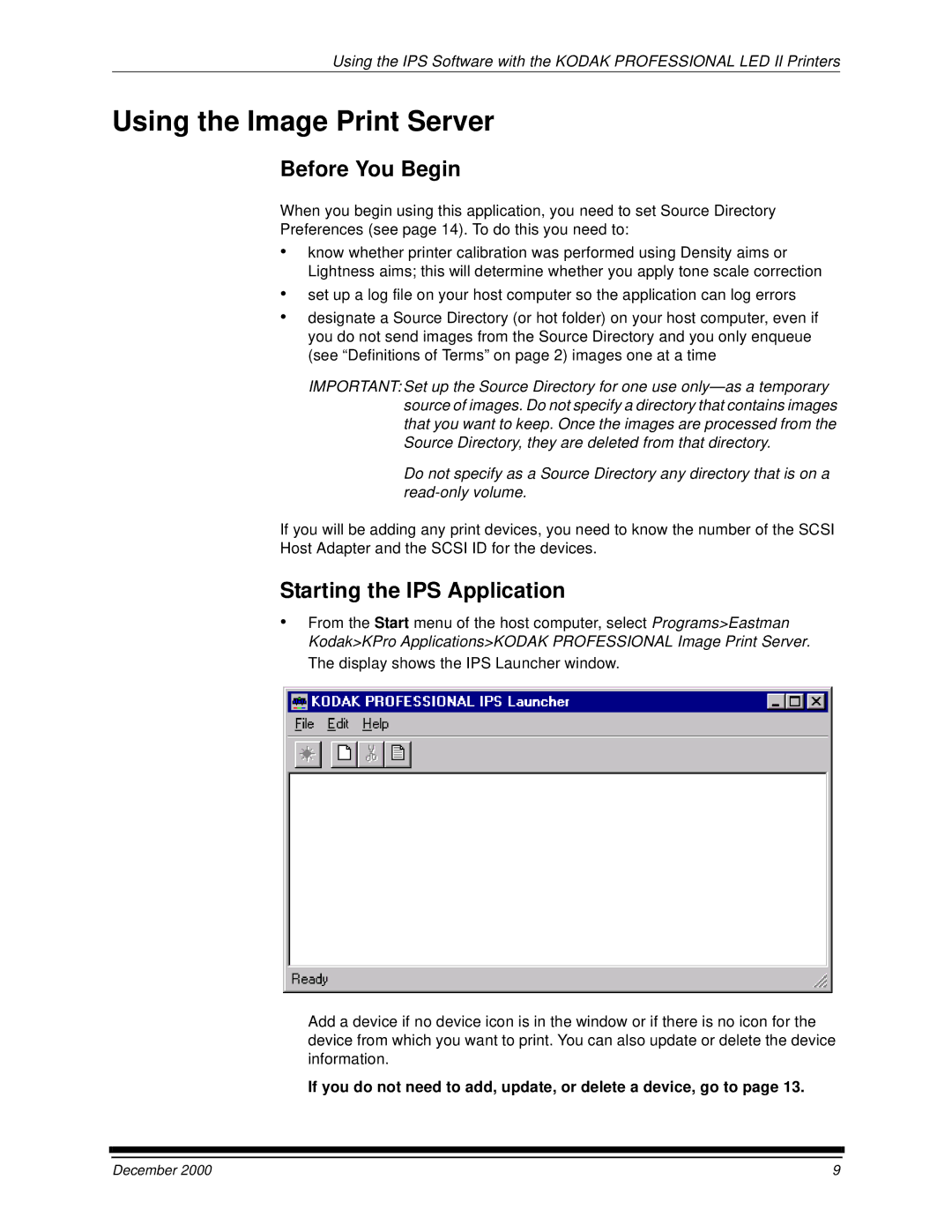 Kodak 6B6254 manual Before You Begin, Starting the IPS Application 