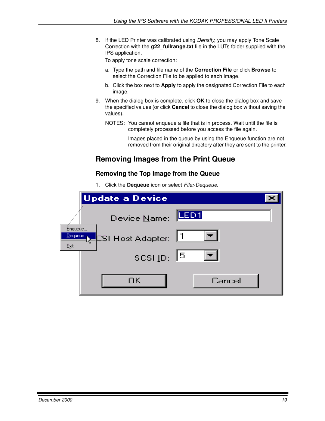 Kodak 6B6254 manual Removing Images from the Print Queue, Removing the Top Image from the Queue 