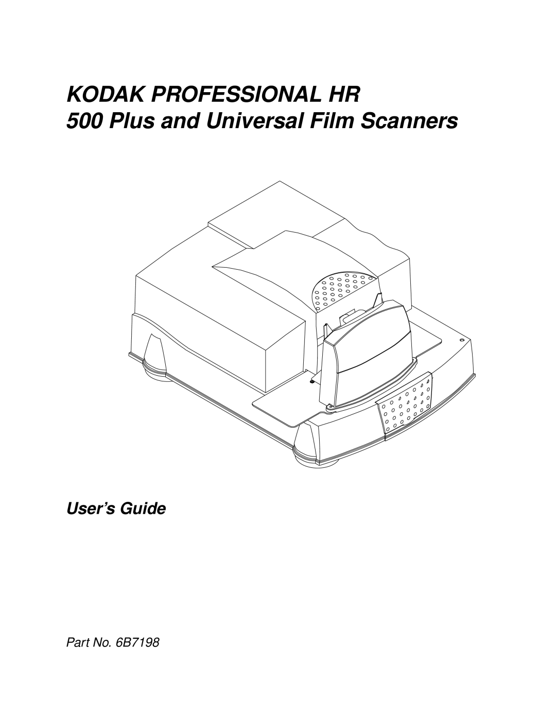 Kodak 6B7198 manual Kodak Professional HR, Plus and Universal Film Scanners 