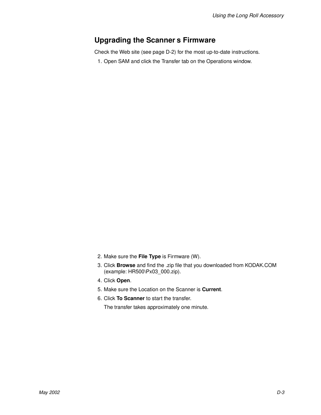 Kodak 6B7198 manual Upgrading the Scanner’s Firmware 