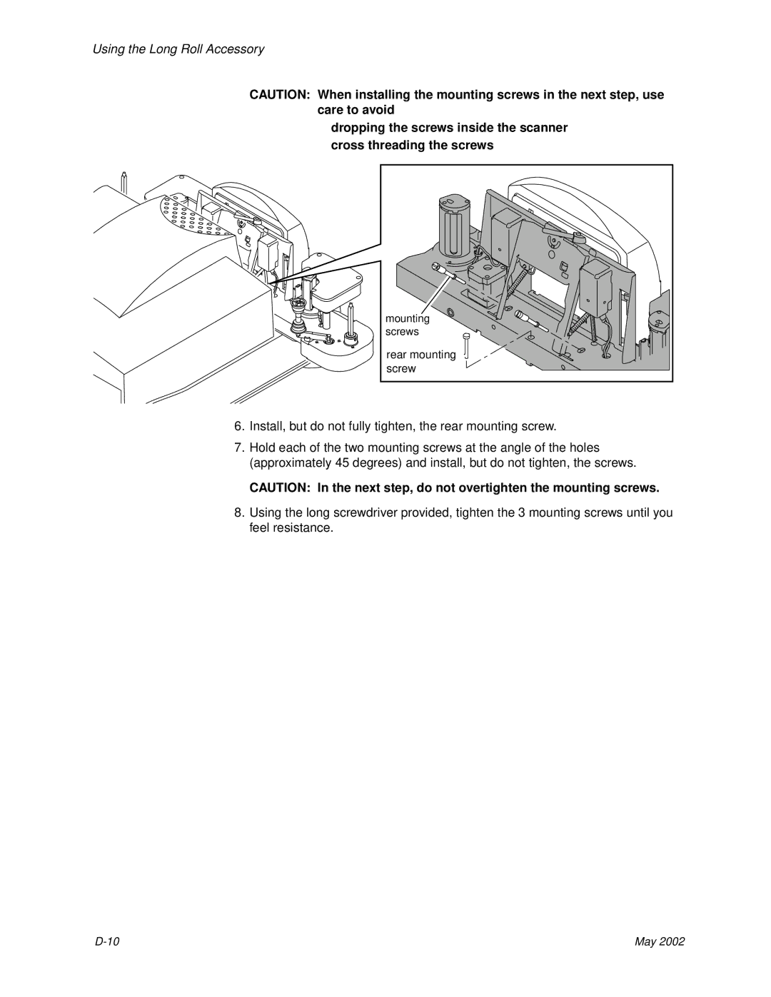 Kodak 6B7198 manual Rear mounting 