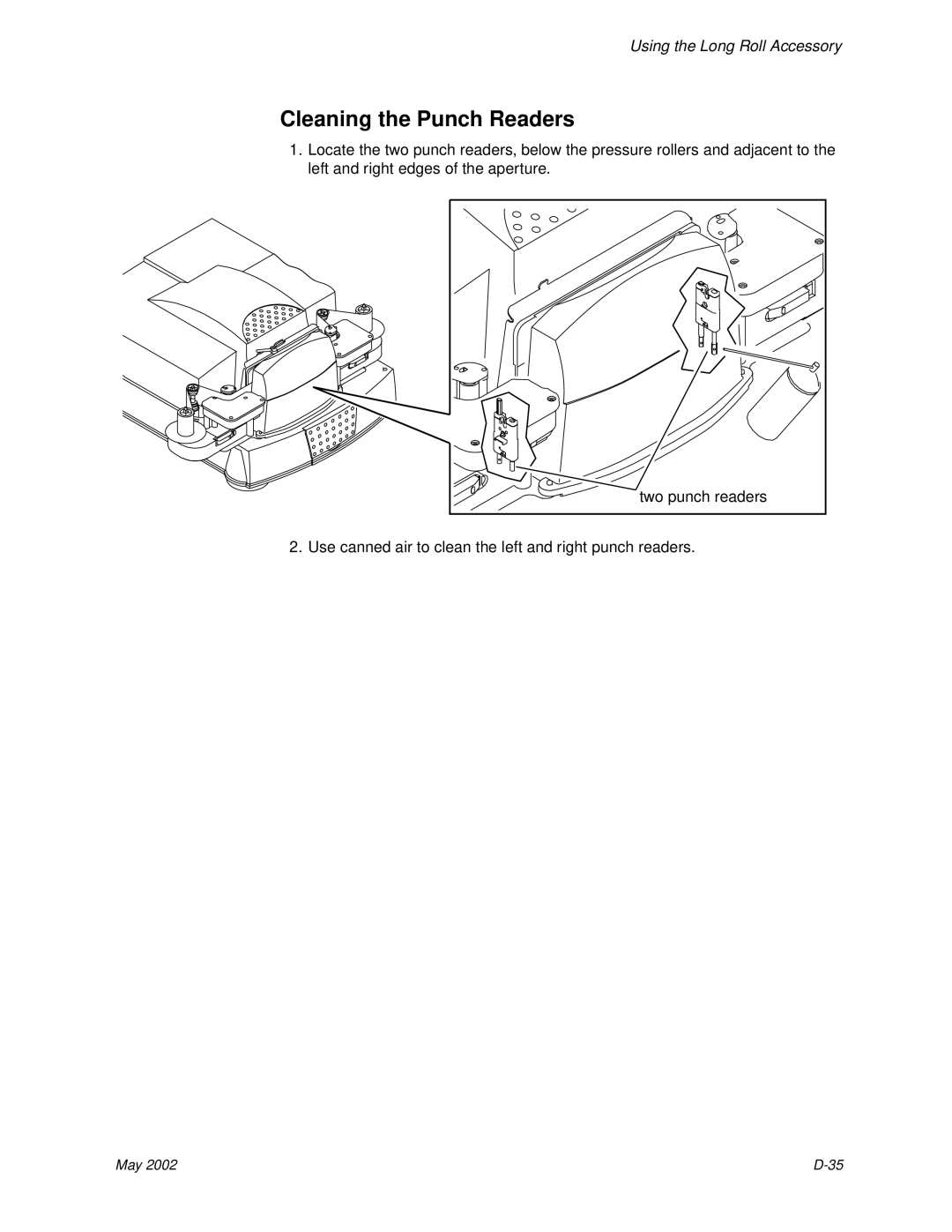 Kodak 6B7198 manual Cleaning the Punch Readers 