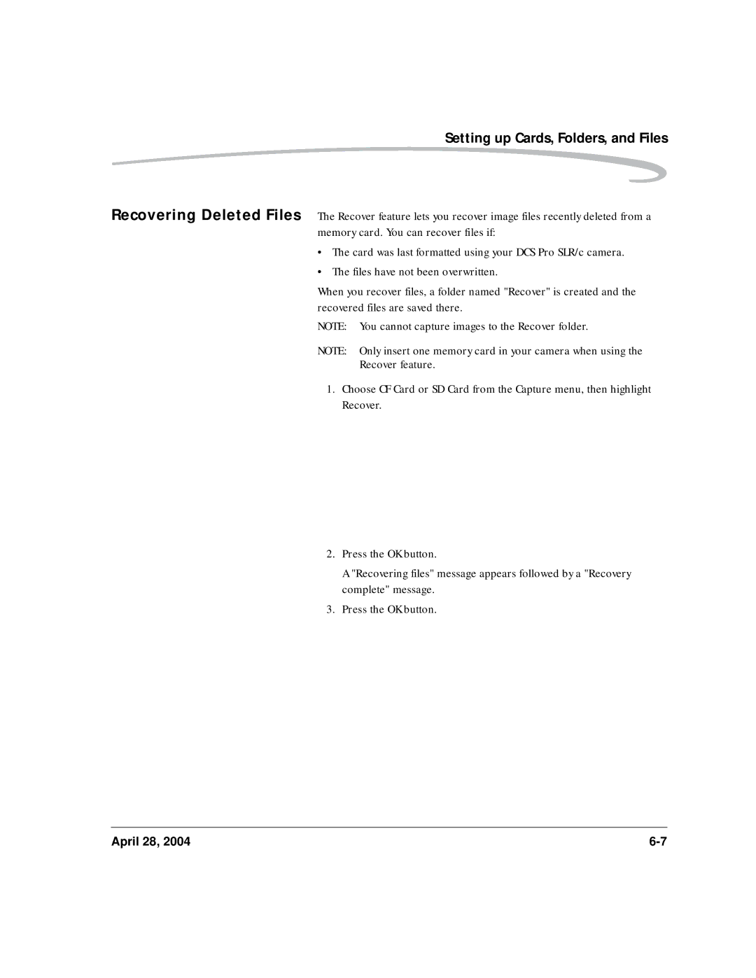 Kodak 6B8773 manual Setting up Cards, Folders, and Files 